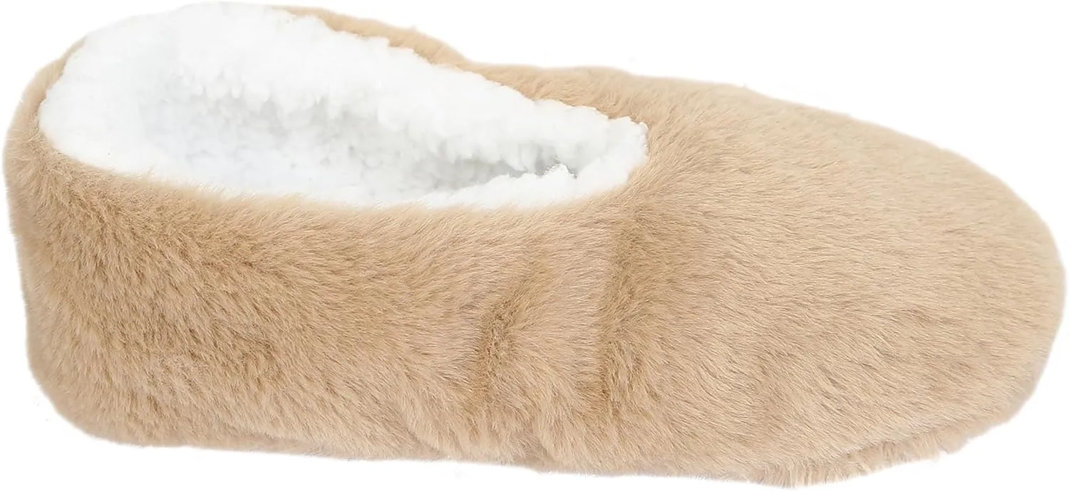 2-Pack Solid Faux Fur Slipper Socks - Soft, Warm, and Non-Slip Winter Essentials, Premium Fleece-Lined, Durable, and Stylish Socks