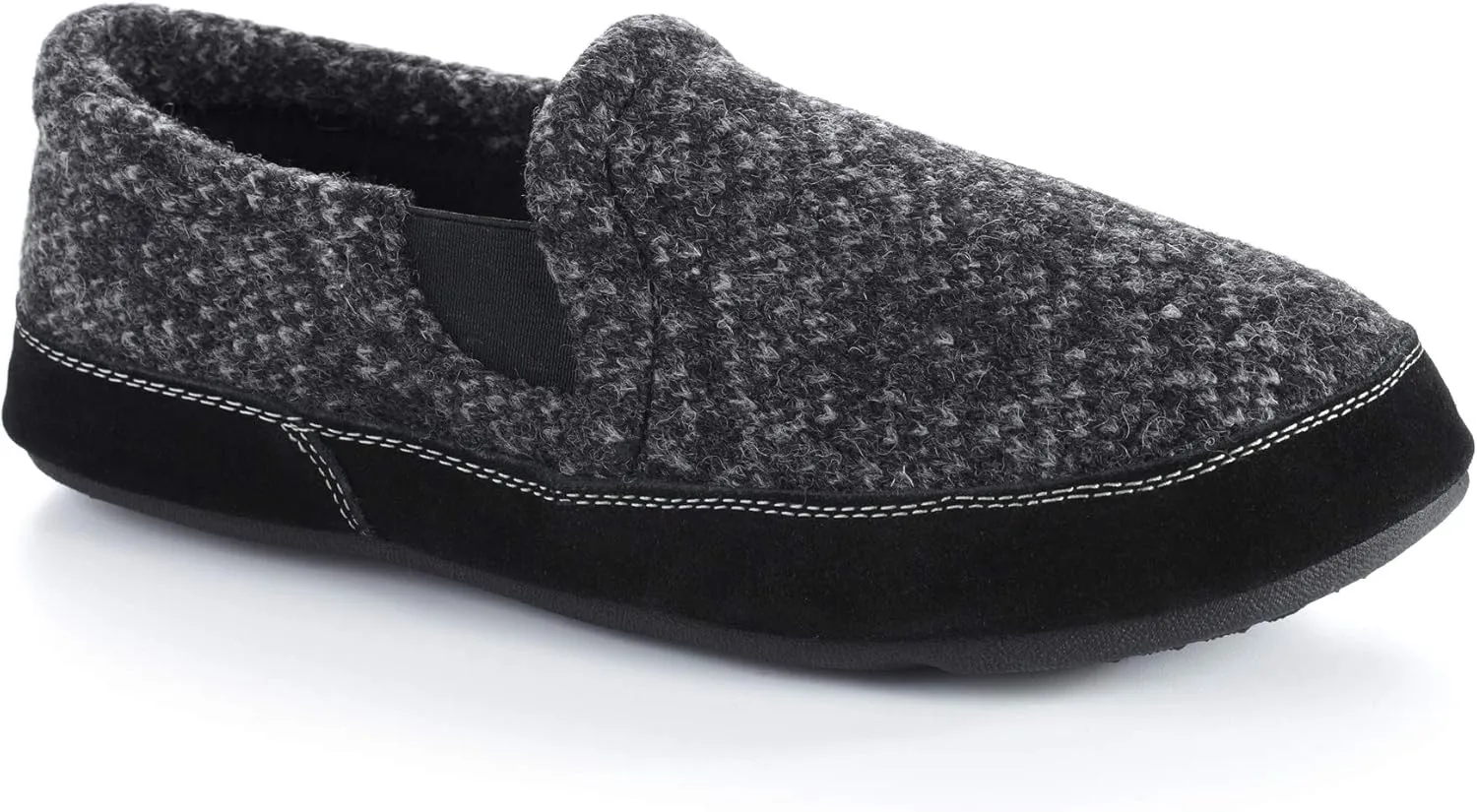 Acorn Men's Fave Gore Slipper, Charcoal Tweed, 9-10 Wide