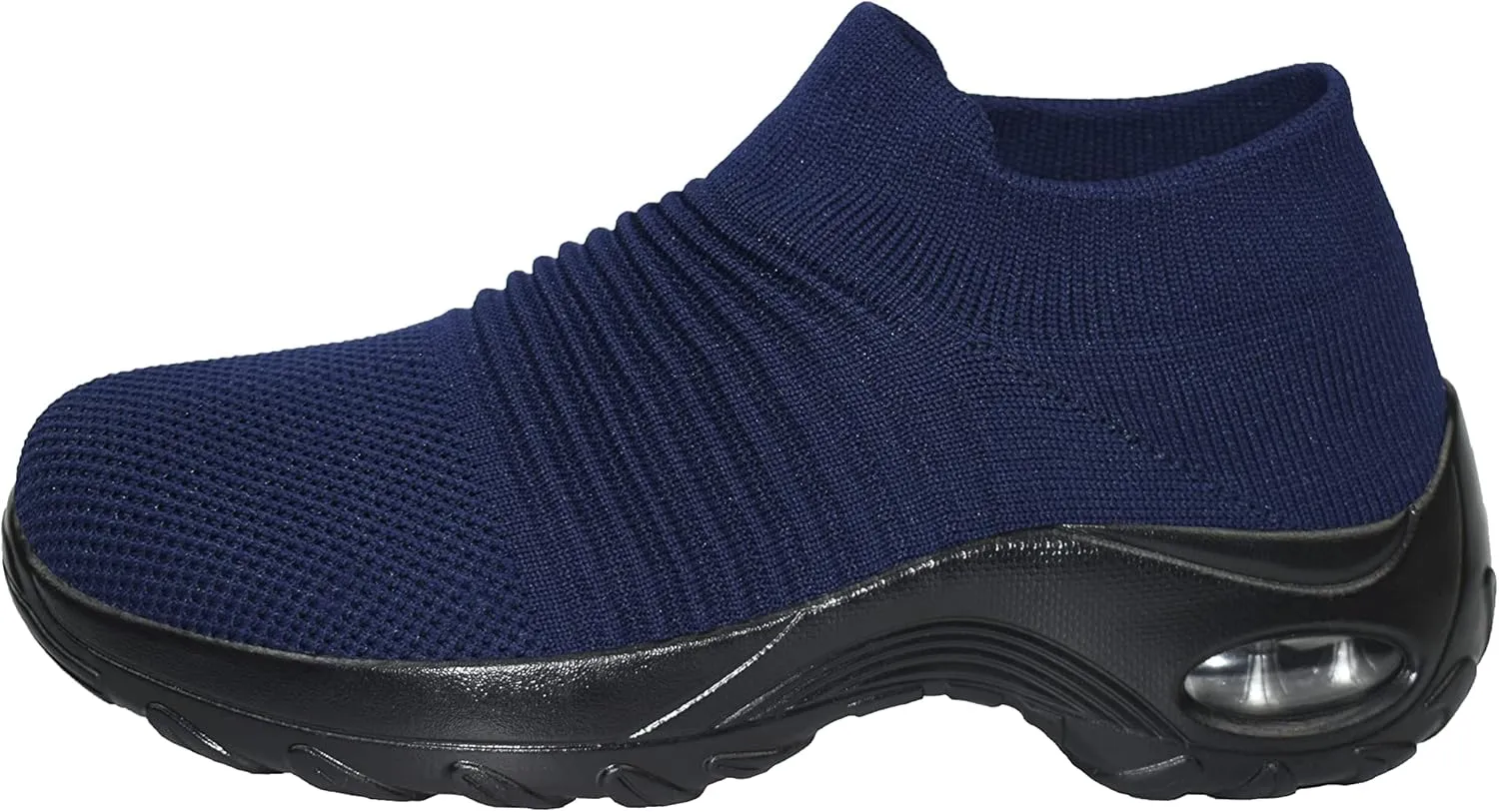 Ad Tec Women's Slip On Sock Sneakers Mesh Upper Walking Shoes | Breathable & Comfortable Air Cushion Casual Wedge Platform Loafers