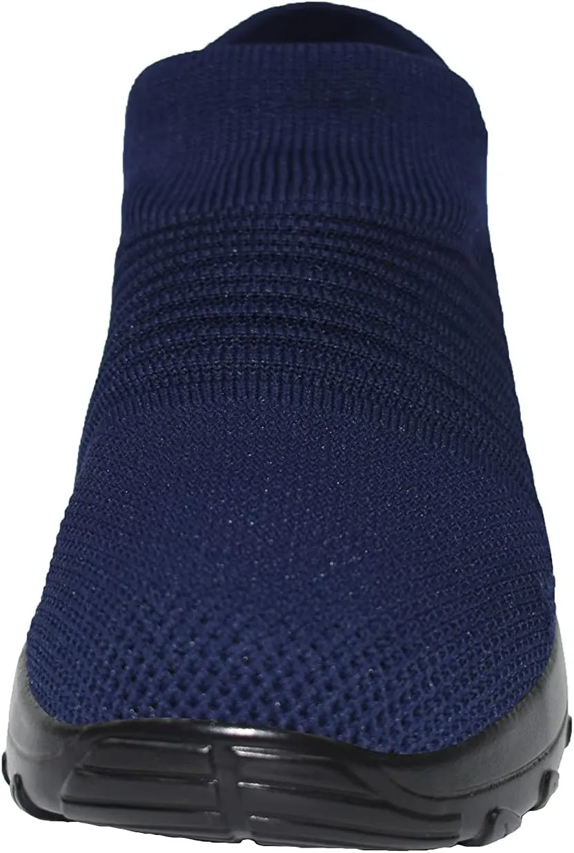 Ad Tec Women's Slip On Sock Sneakers Mesh Upper Walking Shoes | Breathable & Comfortable Air Cushion Casual Wedge Platform Loafers