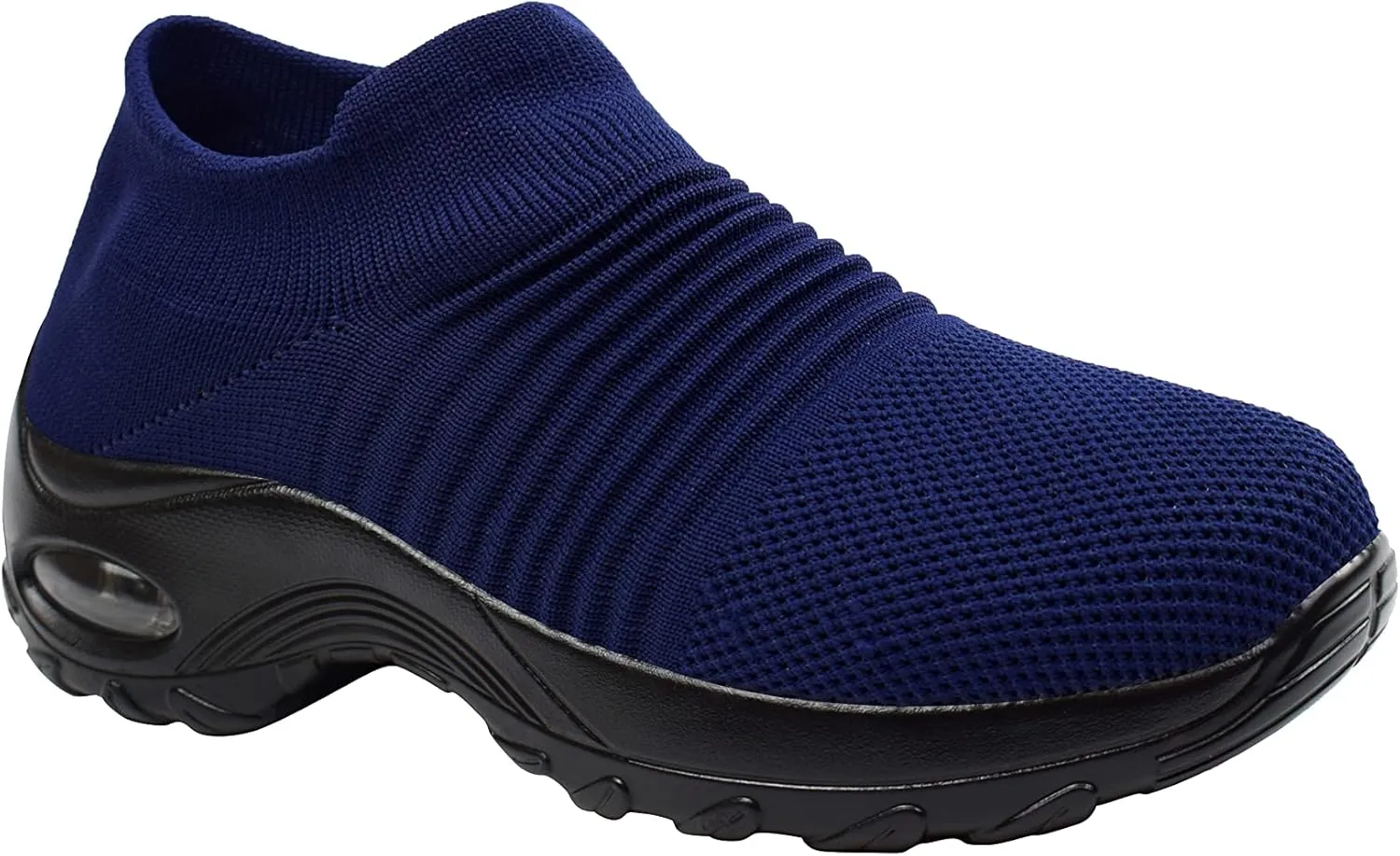 Ad Tec Women's Slip On Sock Sneakers Mesh Upper Walking Shoes | Breathable & Comfortable Air Cushion Casual Wedge Platform Loafers
