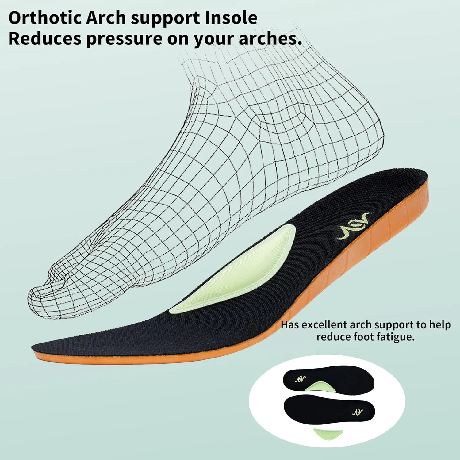 AOV Womens Walking Orthotic Shoes Lightweight Breathable Sneakers with Arch Support for Running Gym Workout