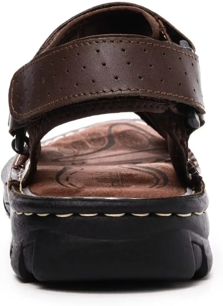 Arkbird Men's Sandals, Closed Toe Leather Fisherman Outdoor Hiking Sport Shoes Summer