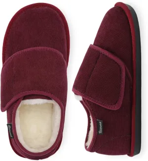 Besroad Womens Furry Memory Foam House Slippers Wide Diabetic Shoes Adjustable Bedroom Slippers Arthritis Edema Swollen House Shoes Indoor Outdoor