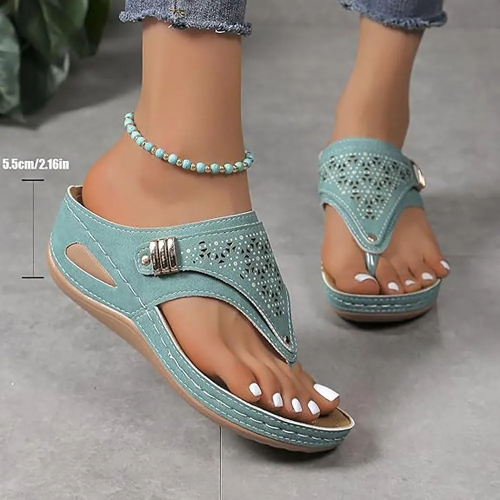 Breathable Mesh Sports Sandals With Non-Slip Sole, Women Summer Orthopedic Sandals Solid Color Mesh Breathable Open Toe Flip-Flops