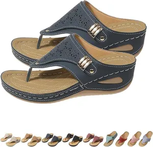 Breathable Mesh Sports Sandals With Non-Slip Sole, Women Summer Orthopedic Sandals Solid Color Mesh Breathable Open Toe Flip-Flops
