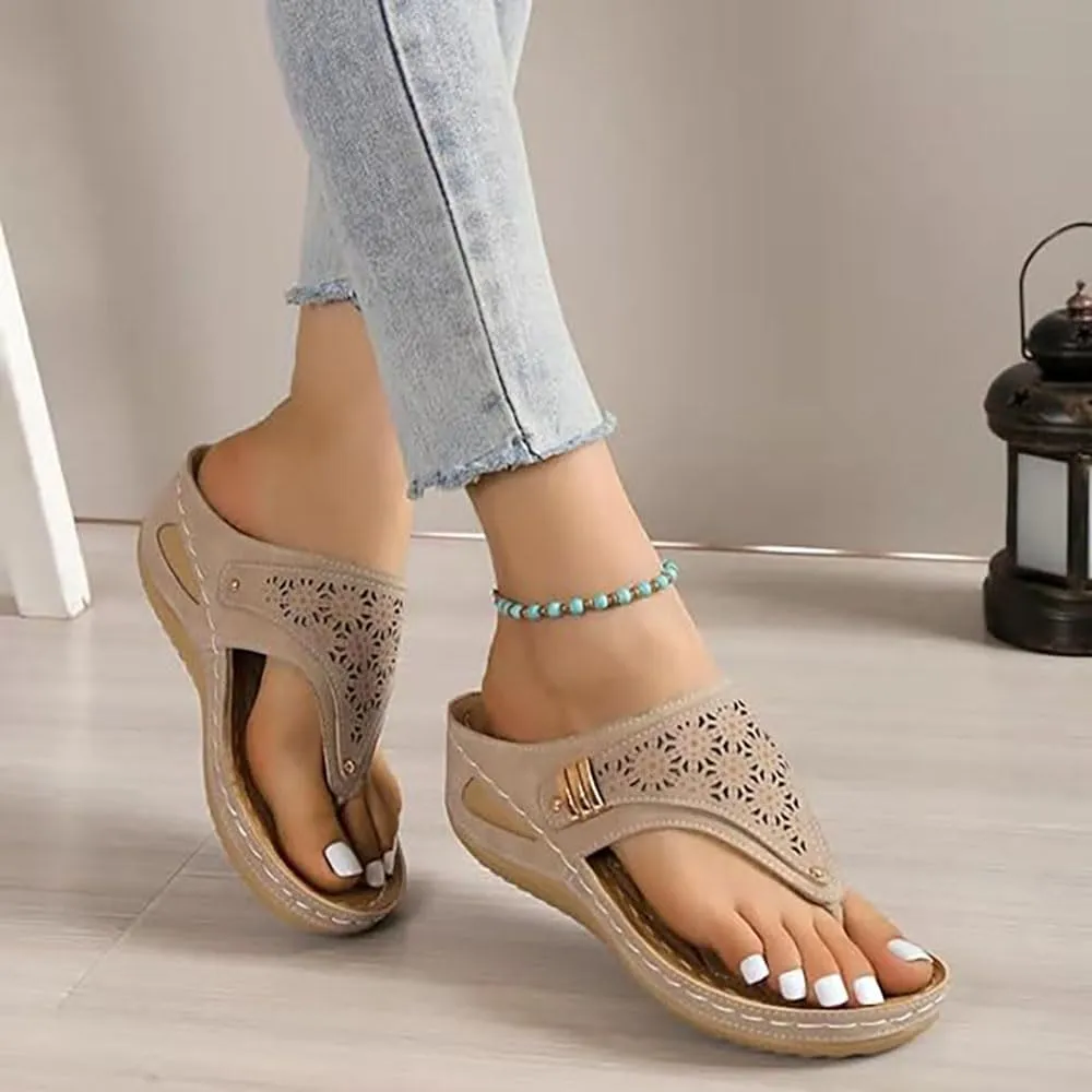 Breathable Mesh Sports Sandals With Non-Slip Sole, Women Summer Orthopedic Sandals Solid Color Mesh Breathable Open Toe Flip-Flops