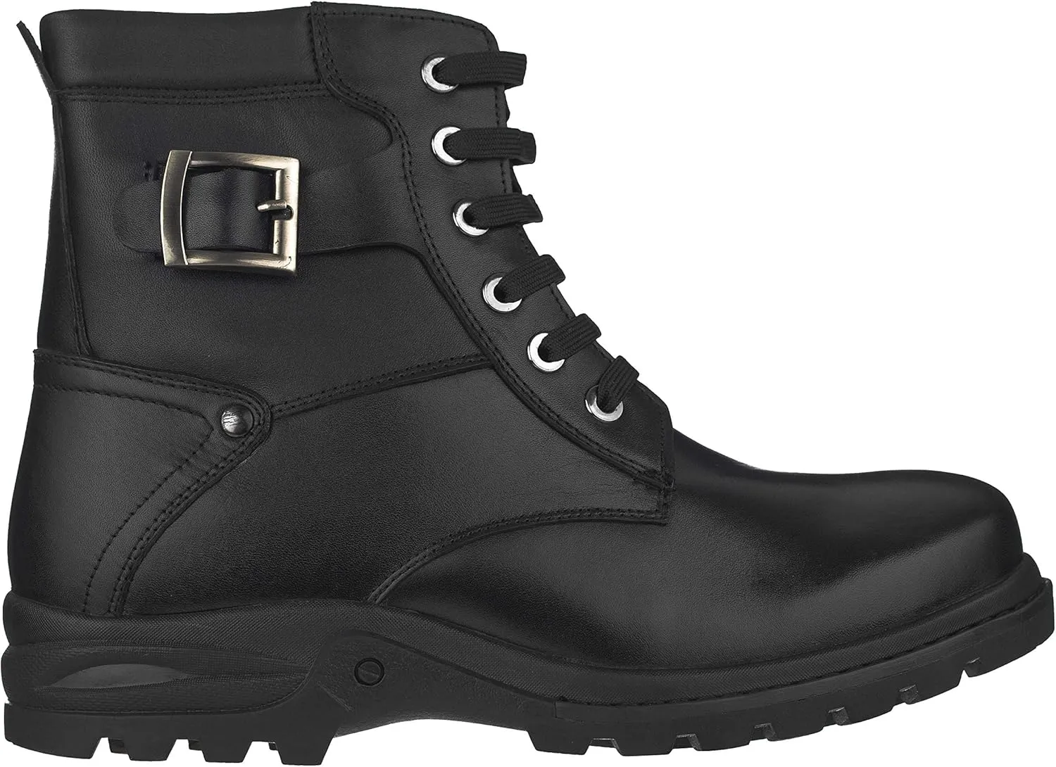CALTO Men's Invisible Height Increasing Elevator Shoes - Black Premium Leather Lace-up High-top Ankle Boots - 3.2 Inches Taller - T14002 - Size 8 D(M) US