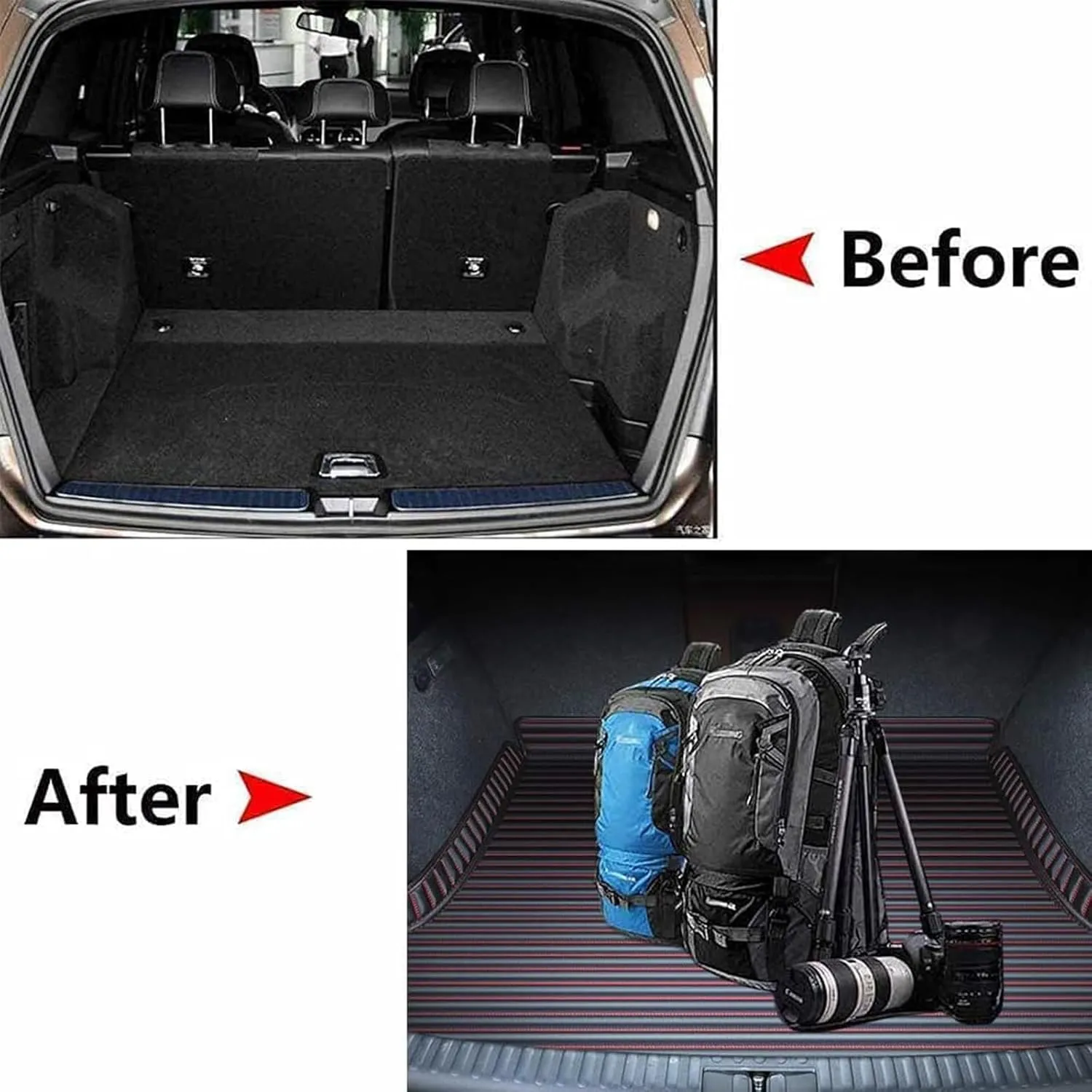 Car Leather Trunk Mats for Jaguar E-PACE 2024-, Heavy Duty Cargo Liners with Raised Edges, Waterproof Non-Slip Backing, Storage Protector Rear Boot Floor Accessories,B