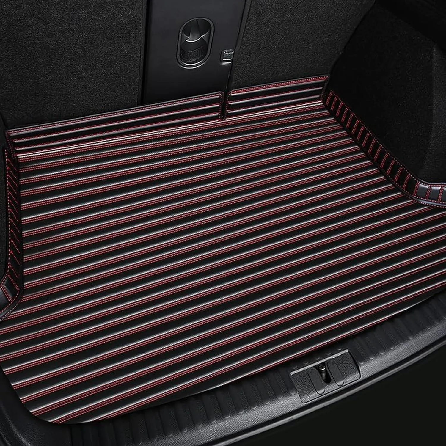 Car Leather Trunk Mats for Jaguar E-PACE 2024-, Heavy Duty Cargo Liners with Raised Edges, Waterproof Non-Slip Backing, Storage Protector Rear Boot Floor Accessories,B