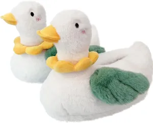 Caramella Bubble Women Cute Duck Animal Slipper for Adult Fuzzy Warm House Slippers Novelty Fluffy Home Shoes Ladies Girls Winter Slippers Indoor Outdoor