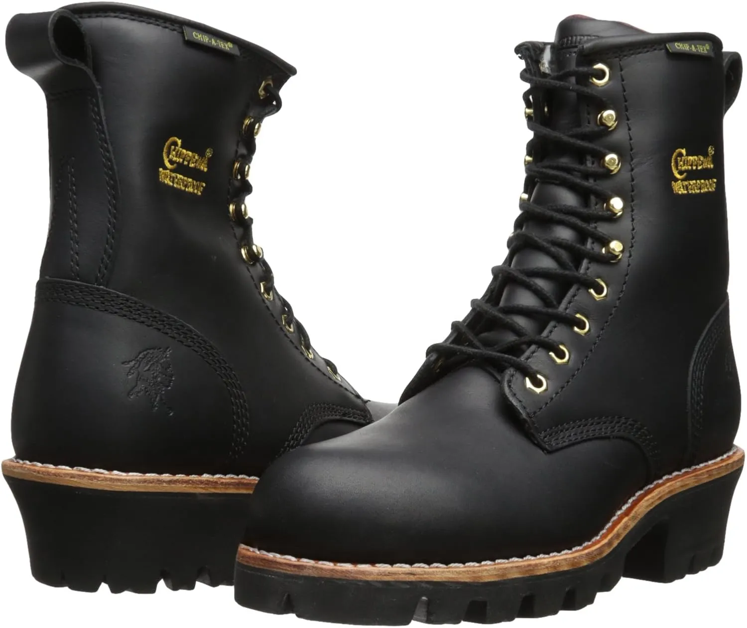 Chippewa Women's Black Waterproof Steel Toe Lace Logger Boots
