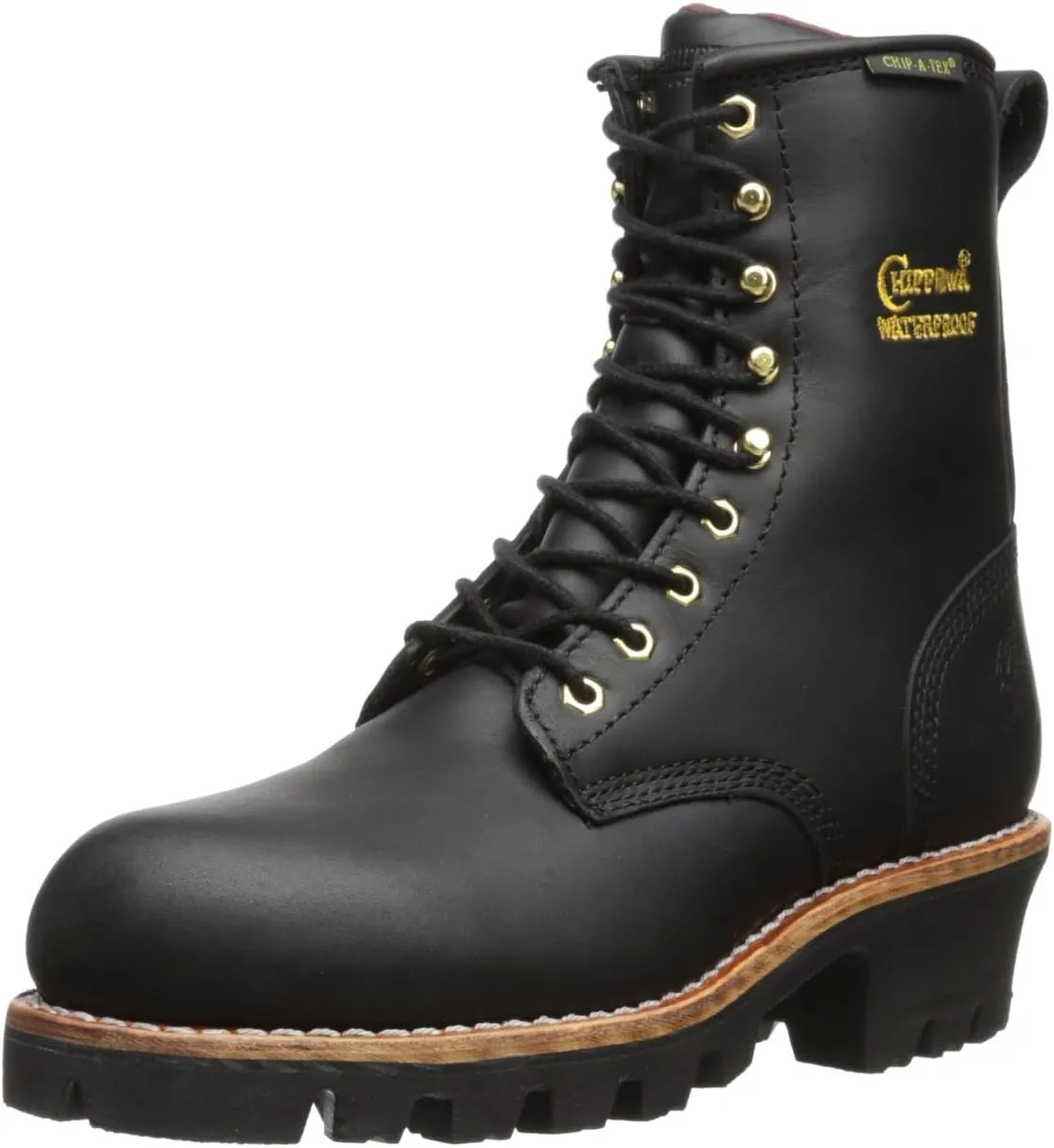 Chippewa Women's Black Waterproof Steel Toe Lace Logger Boots