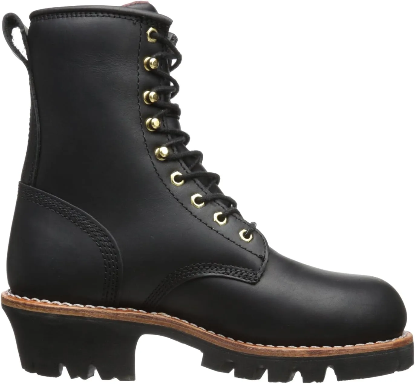 Chippewa Women's Black Waterproof Steel Toe Lace Logger Boots