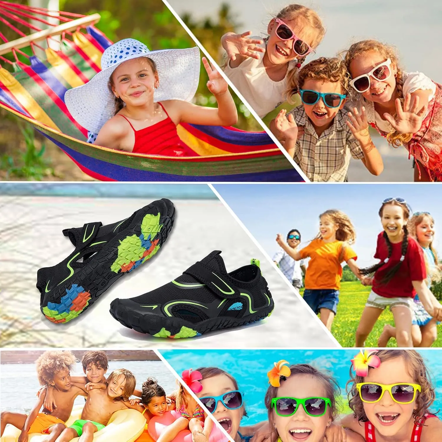 CIOR Kids Boys Girls Water Shoes Comfort Closed-Toe Sport Athletic Sandal Aqua Lightweight Walking Shoes(Toddler/Little Kid/Big Kid)