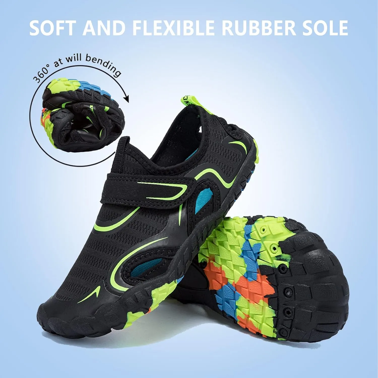 CIOR Kids Boys Girls Water Shoes Comfort Closed-Toe Sport Athletic Sandal Aqua Lightweight Walking Shoes(Toddler/Little Kid/Big Kid)