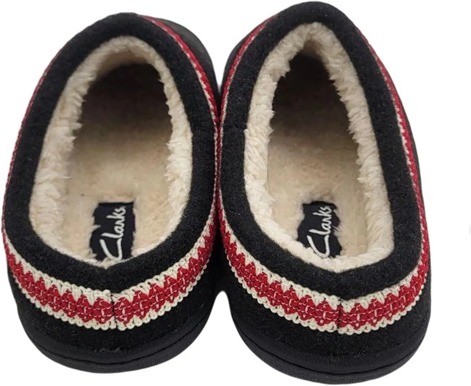 Clarks Womens Wool Felt Clog Slippers JMH1319T - Warm Cozy Plush Faux Fur Lined - Indoor Outdoor House Slipper for Women