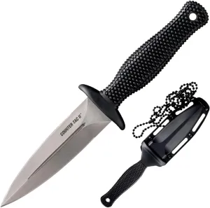 Cold Steel Counter TAC II 3-3/8" Japanese AUS8A w/Stonewash Finish Spear Point Fixed Blade Multi-Purpose Tactical Game Hunting Boot Knife, Kray-Ex Handle, Weather-Resistant Secure-Ex Sheath