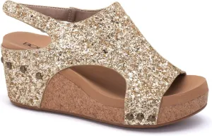 Corkys Footwear Womens Carley Wedges, Featuring Corkys EVA Foam Cushioned Insoles, A 2.5 Inch Heel, Lightweight For All Day Wear, And Hook And Loop Closure