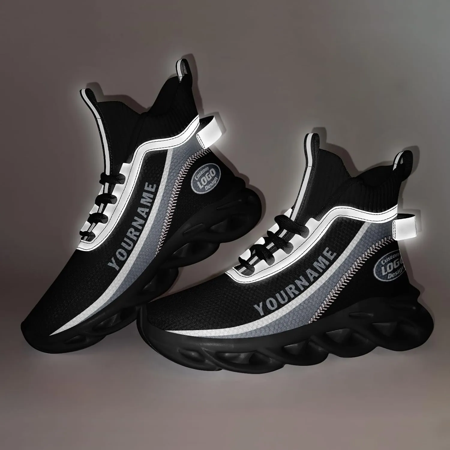 Custom Men Athletic Walking Running Tennis Shoes Fashion Women Hightop Breathable Lightweight Sneaker Unisex Baseball Shoes