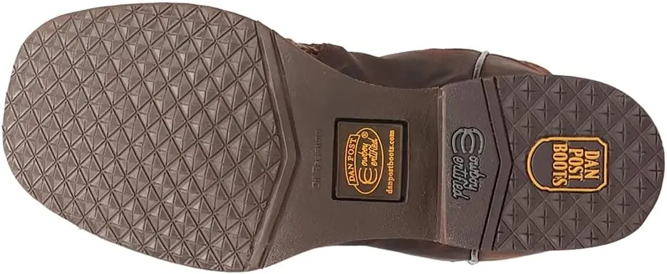 Dan Post Boots Mens Egan Embroidered Square Toe Pull On Dress Boots Mid Calf - Brown