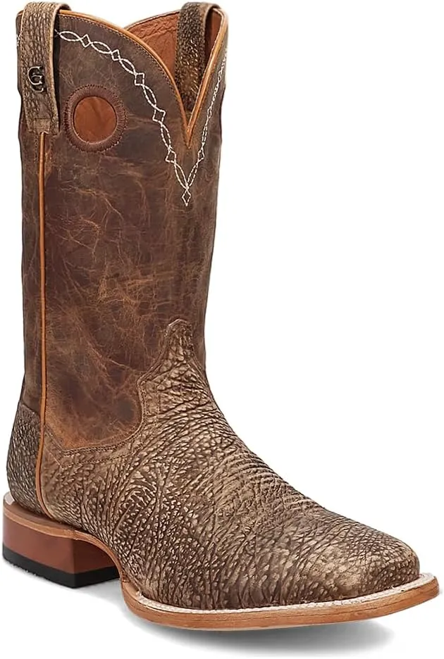 Dan Post Boots Mens Murray Embroidered Bison Square Toe Pull On Dress Boots Mid Calf - Brown
