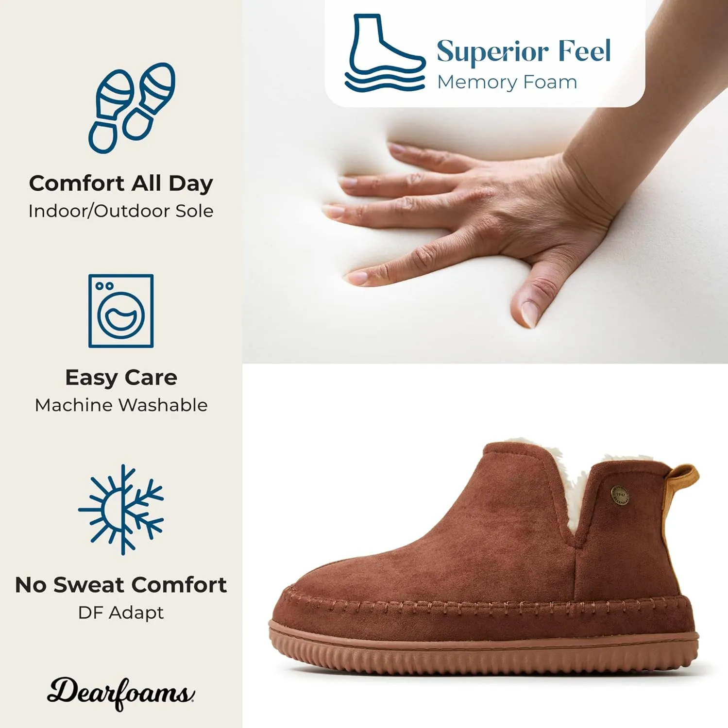 Dearfoams Men's Brixen Indoor/Outdoor Memory Foam Boot Alpine Camping Cozy Slipper House Shoe