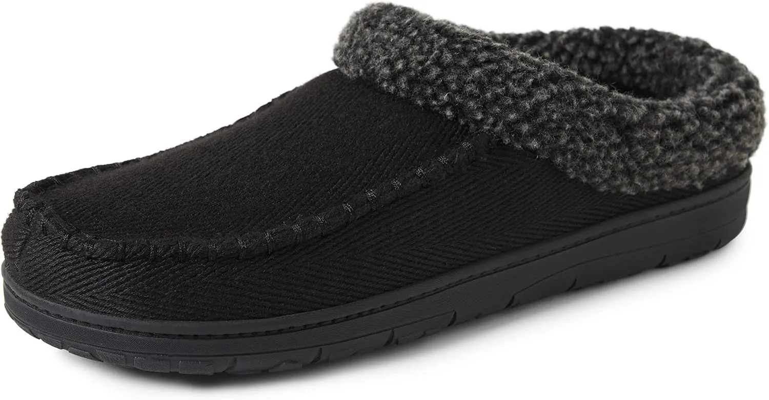 Dearfoams Mens Indoor/Outdoor Breathable Memory Foam Brendan Clog House Shoe Slipper with Wide Widths