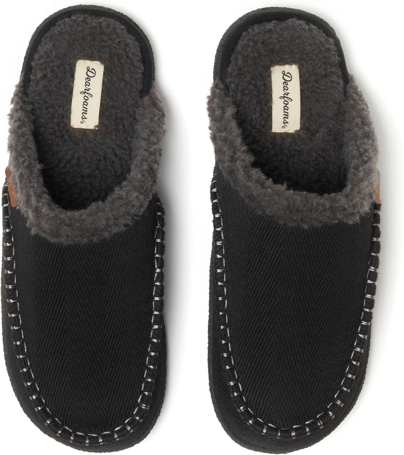 Dearfoams Men's Matthew Moc Toe Scuff Indoor Outdoor House Shoe Slipper