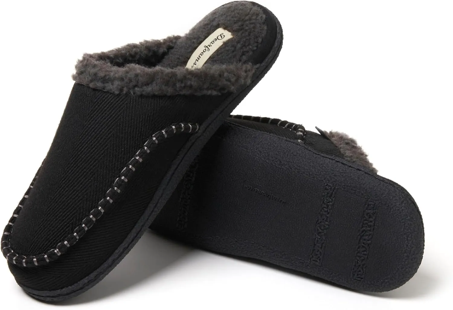 Dearfoams Men's Matthew Moc Toe Scuff Indoor Outdoor House Shoe Slipper