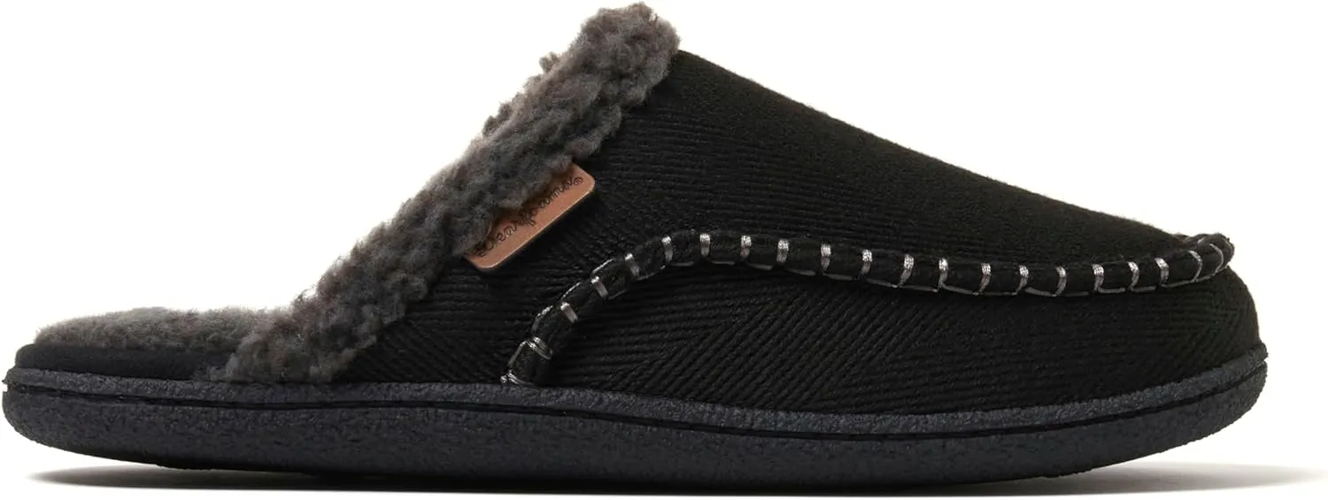 Dearfoams Men's Matthew Moc Toe Scuff Indoor Outdoor House Shoe Slipper