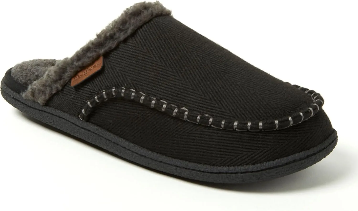 Dearfoams Men's Matthew Moc Toe Scuff Indoor Outdoor House Shoe Slipper