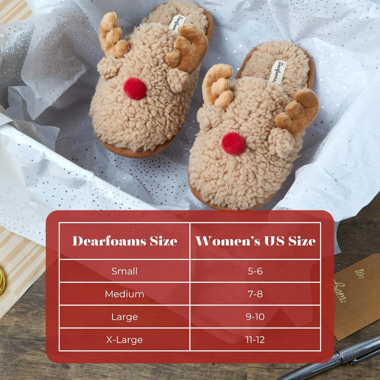 Dearfoams unisex-child Matching Family Holiday Christmas Reindeer & Turkey Scuff
