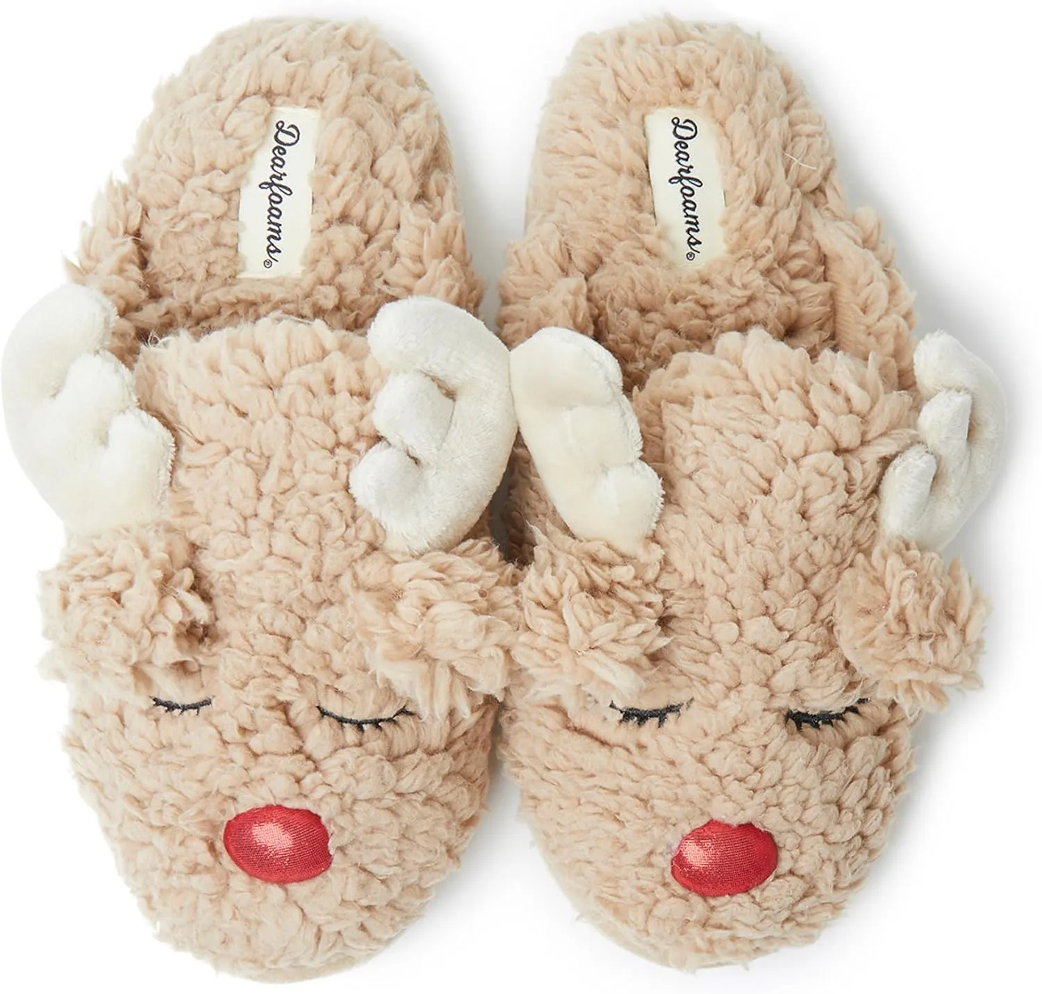 Dearfoams unisex-child Matching Family Holiday Christmas Reindeer & Turkey Scuff