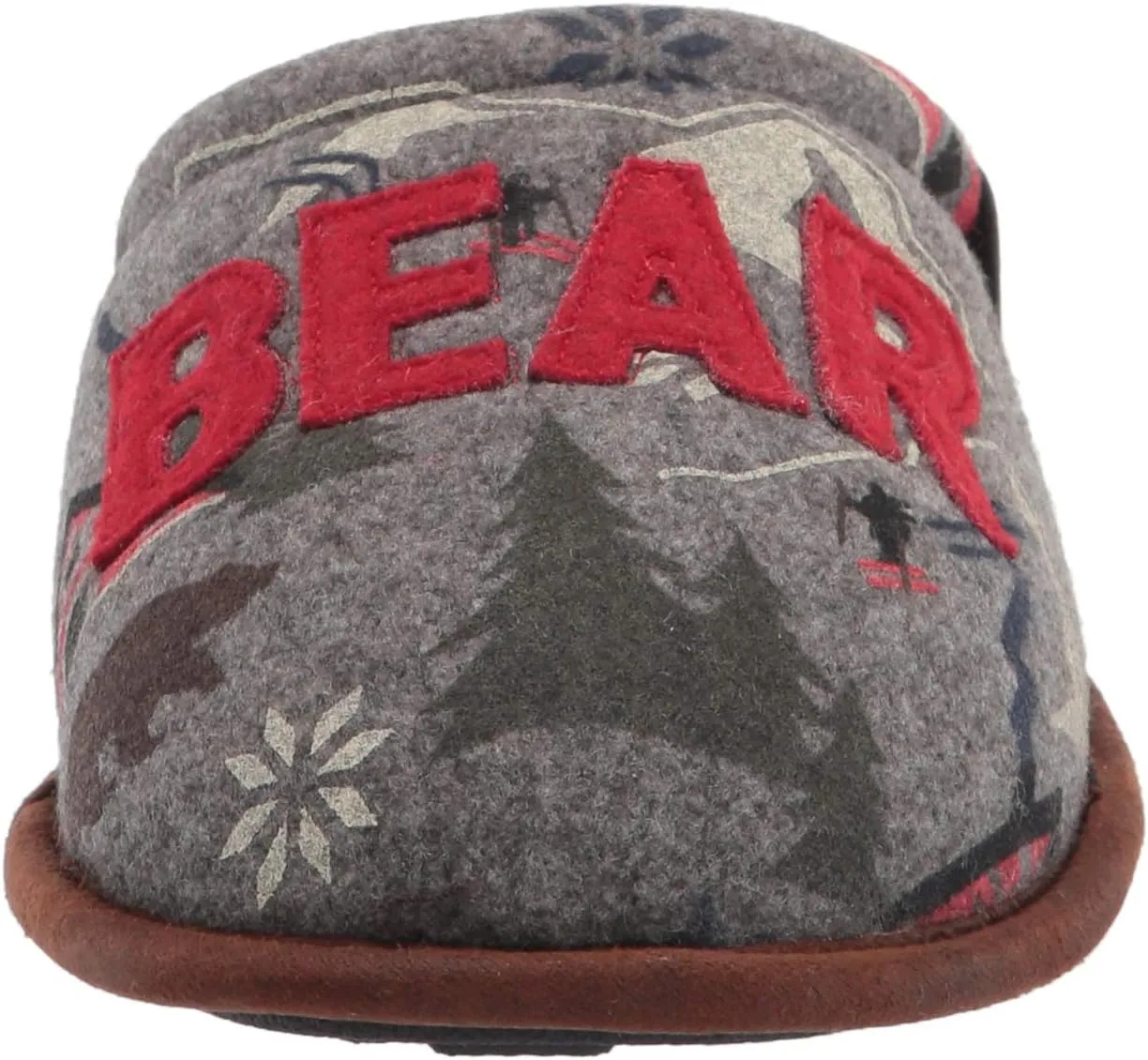 Dearfoams Women's Alpine Print Family Mood Bear Scuff Slipper