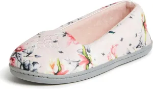 Dearfoams Women's Cozy Memory Foam Indoor Rebecca Closed Back House Ballet Slipper with Wide Widths