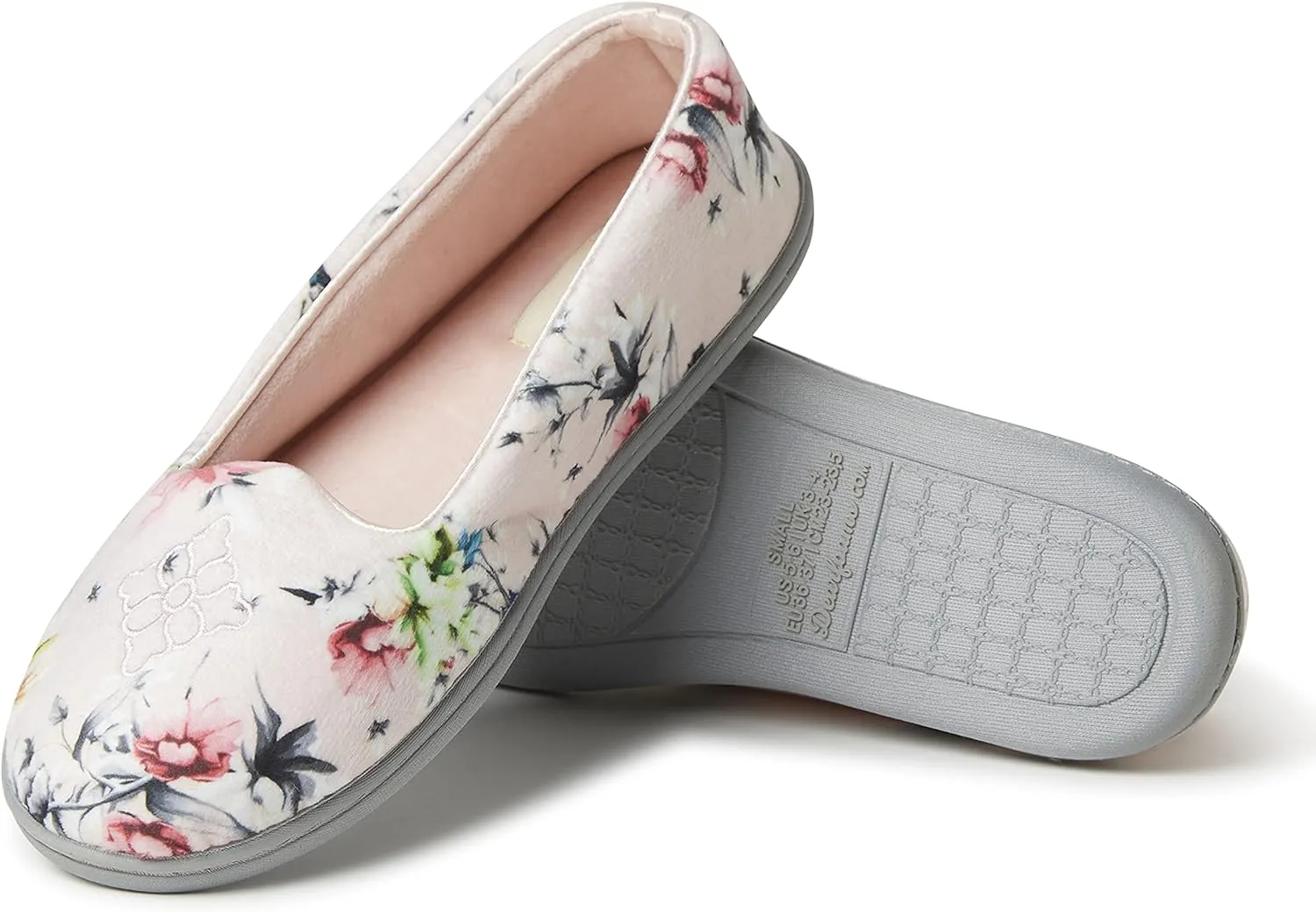 Dearfoams Women's Cozy Memory Foam Indoor Rebecca Closed Back House Ballet Slipper with Wide Widths
