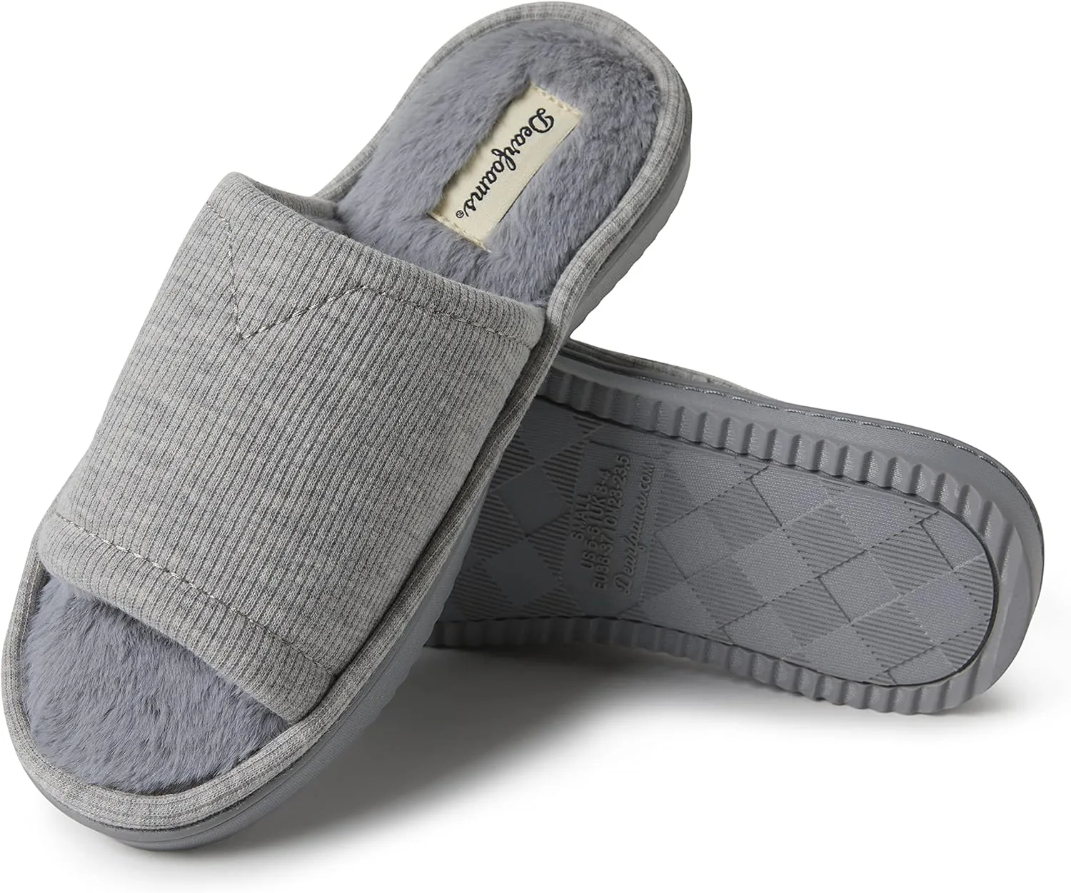 Dearfoams Women's Demi Rib Knit Slide Slipper