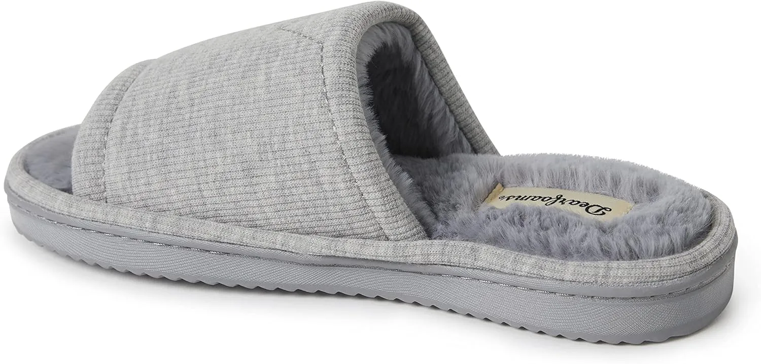 Dearfoams Women's Demi Rib Knit Slide Slipper