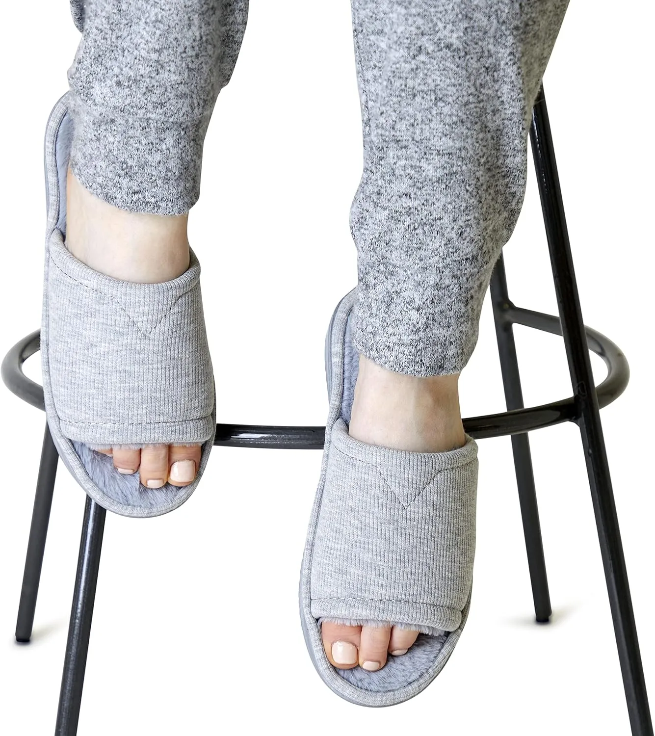 Dearfoams Women's Demi Rib Knit Slide Slipper