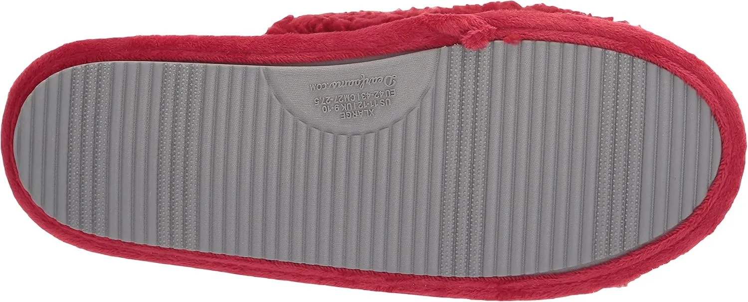 Dearfoams Women's Lane Giftable Holiday Slide with Novelty Sayings Applique Slipper