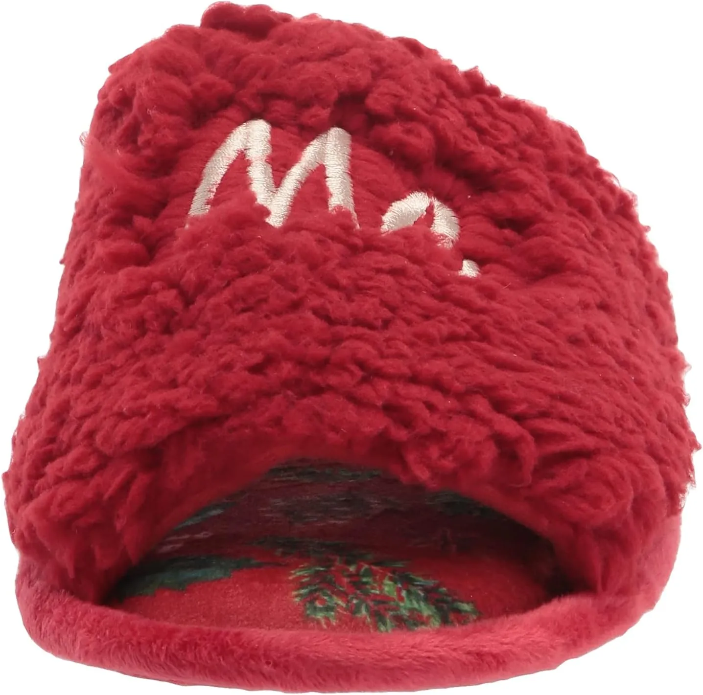 Dearfoams Women's Lane Giftable Holiday Slide with Novelty Sayings Applique Slipper