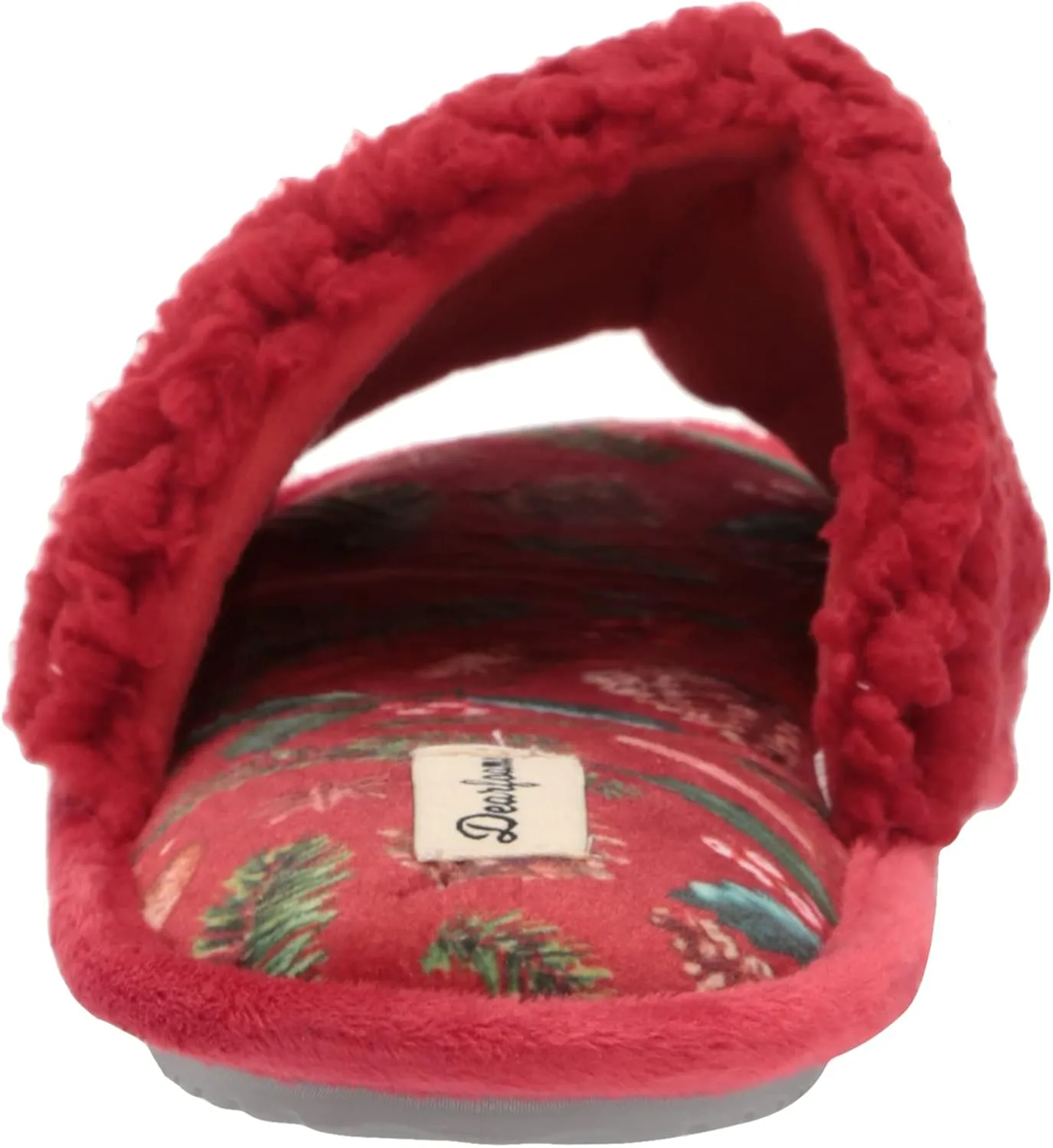 Dearfoams Women's Lane Giftable Holiday Slide with Novelty Sayings Applique Slipper