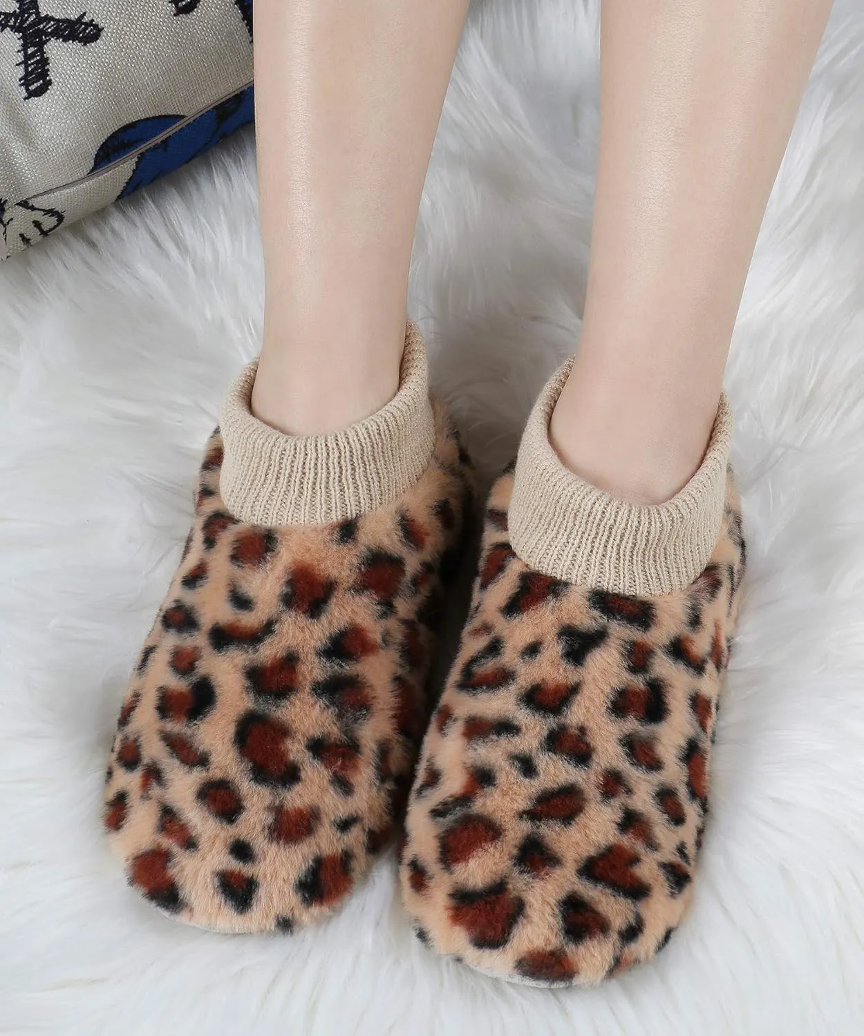 DICUIRD Slipper Socks with Grippers for Women,Winter Cozy&Comfy Boot Slippers for Women