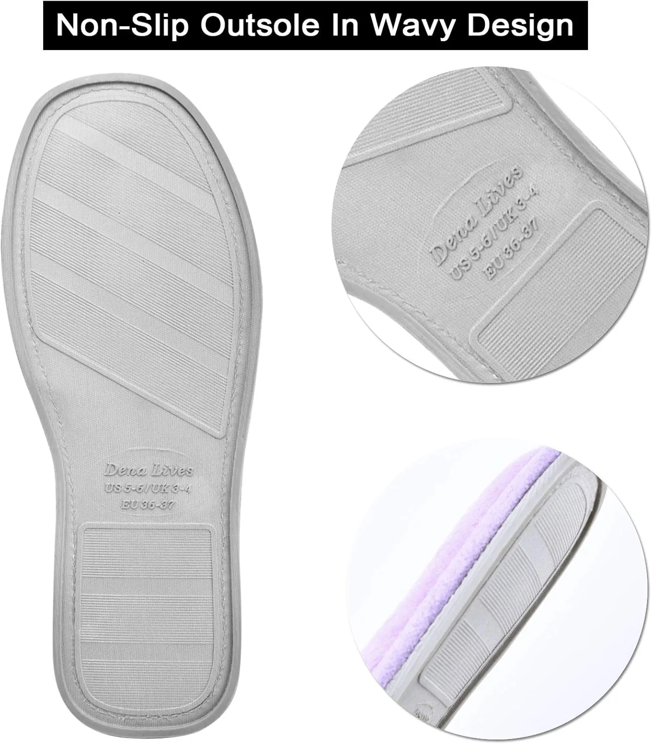 DL Open Toe Slippers for women Indoor, Cozy Memory Foam Womens House Slippers Summer Slip On, Comfy Soft Flannel Womens Bedroom Slippers Slide Breathable Size 5-6 7-8 9-10