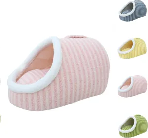 Dog Bed with Cover Cave, Cozy Hideaway Pet Bed, Cozy Cave Dog Bed,Cozy Pet Hideaway Bed for Dogs, Pet Bed with Cover Cave,Dog Slipper Bed (Light Pink,Small)