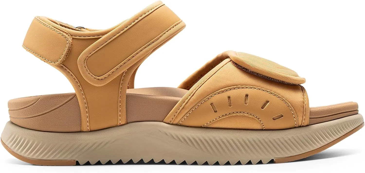DREAM PAIRS Walking Sandals Women Arch Support Platform Sandals Comfortable Open Toe Hiking Summer Shoes Lightweight Outdoor Athletic Sport Water Sandals