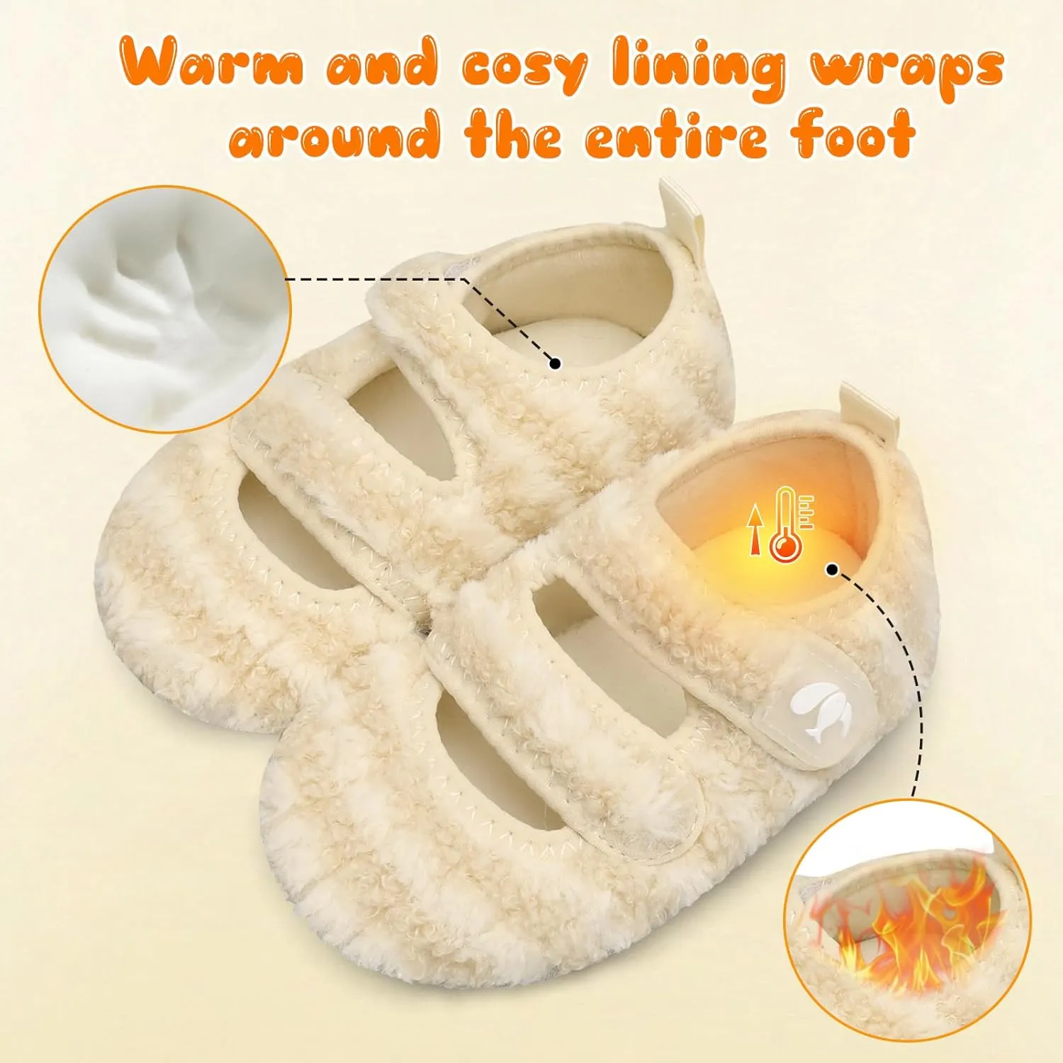 FEETCITY Toddler House Slippers - Boys & Girls Winter Kids Indoor Home Shoes - Warm Socks