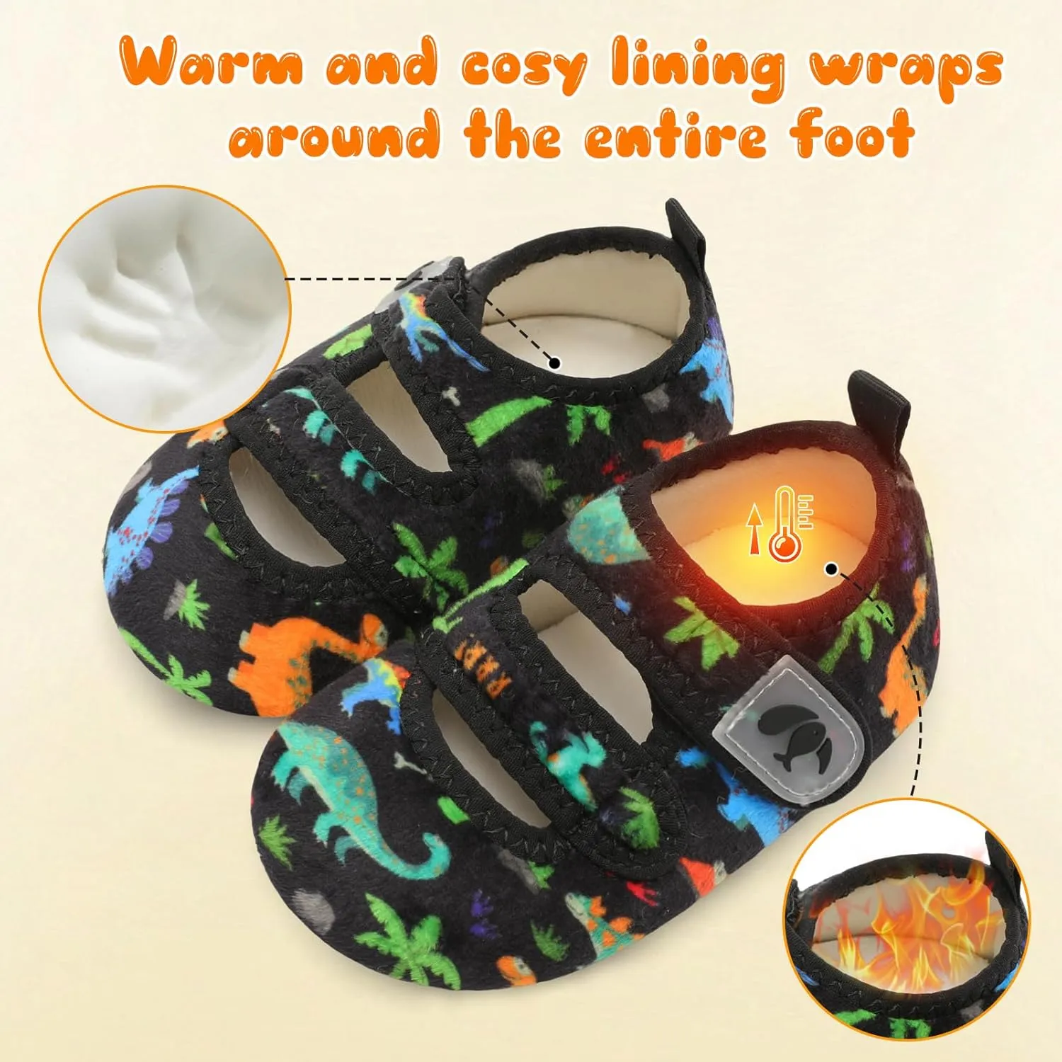 FEETCITY Toddler House Slippers - Boys & Girls Winter Kids Indoor Home Shoes - Warm Socks