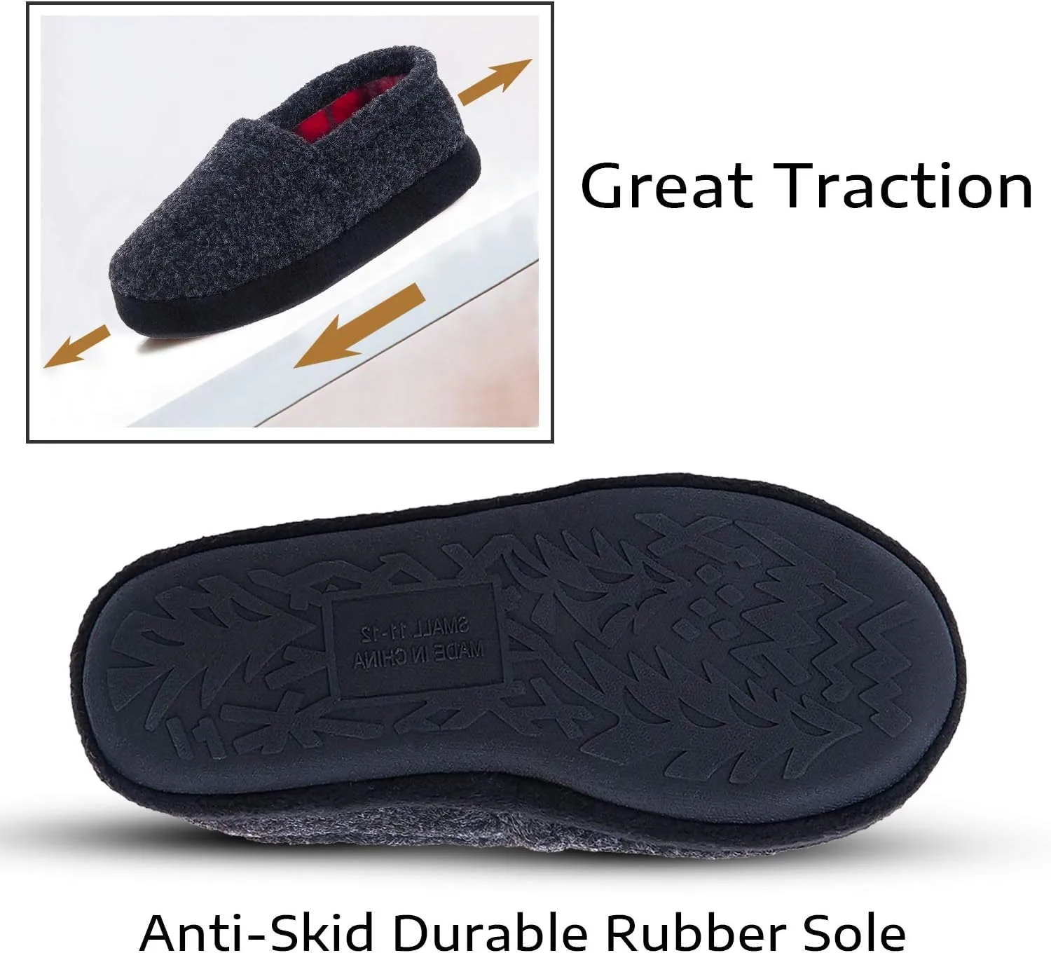 festooning Kids Boys Comfy Warm Indoor House Slippers Fleece Memory Foam Shoes